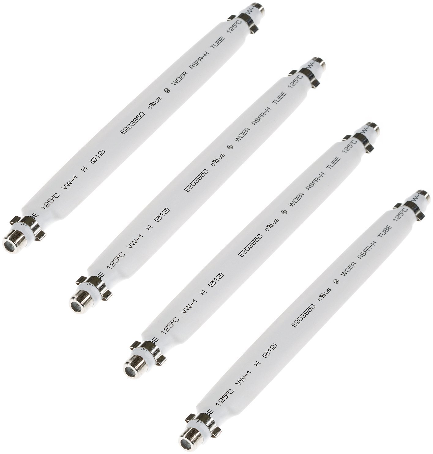 POPPSTAR SAT window feedthrough for coaxial cables, F socket to socket, 21,5 cm, white, pack of 4