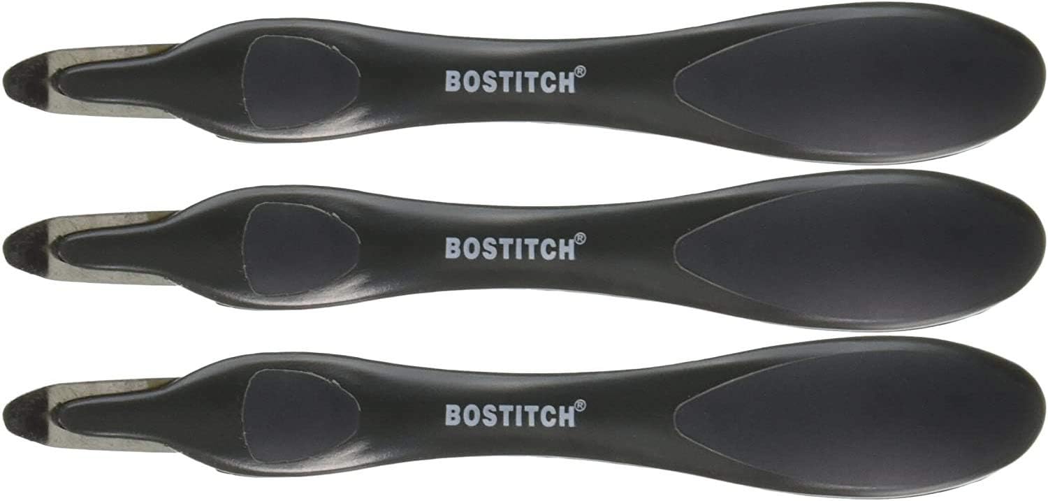 Extracteur D'Agrafes Bostitch - Lot De 3 - Pointe Magnétique, Mécanisme Poussoir - Pour Bureau