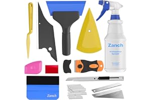 Zanch Window Tint Kit, 30pcs Easy-to-Use Window Tinting Tools Includes 24oz Spray Bottle, Various Squeegees and Knife for Home and Car Glass Protective Film Installation