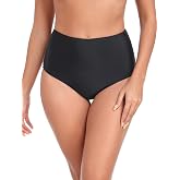 RELLECIGA Women's High Waisted Tummy Control Bikini Bottom | Full Coverage,Modest, Full Lining,Low Cut,Breathable,Bathing Suit Bottom for Beach and Pool