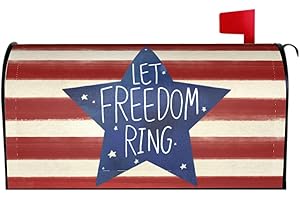 aportt Patriotic Mailbox Covers Magnetic Standard Size 21x18 Inch Outside 4th of July Mail Box Covering Waterproof Fade-Resistant Decorative Mailbox Post Wrap for Outdoor Garden Yard Decor