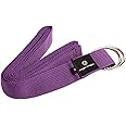 Hugger Mugger D-Ring Cotton Yoga Strap - Super Strong Cotton, Metal D-Ring Buckle, Multiple Lengths Available