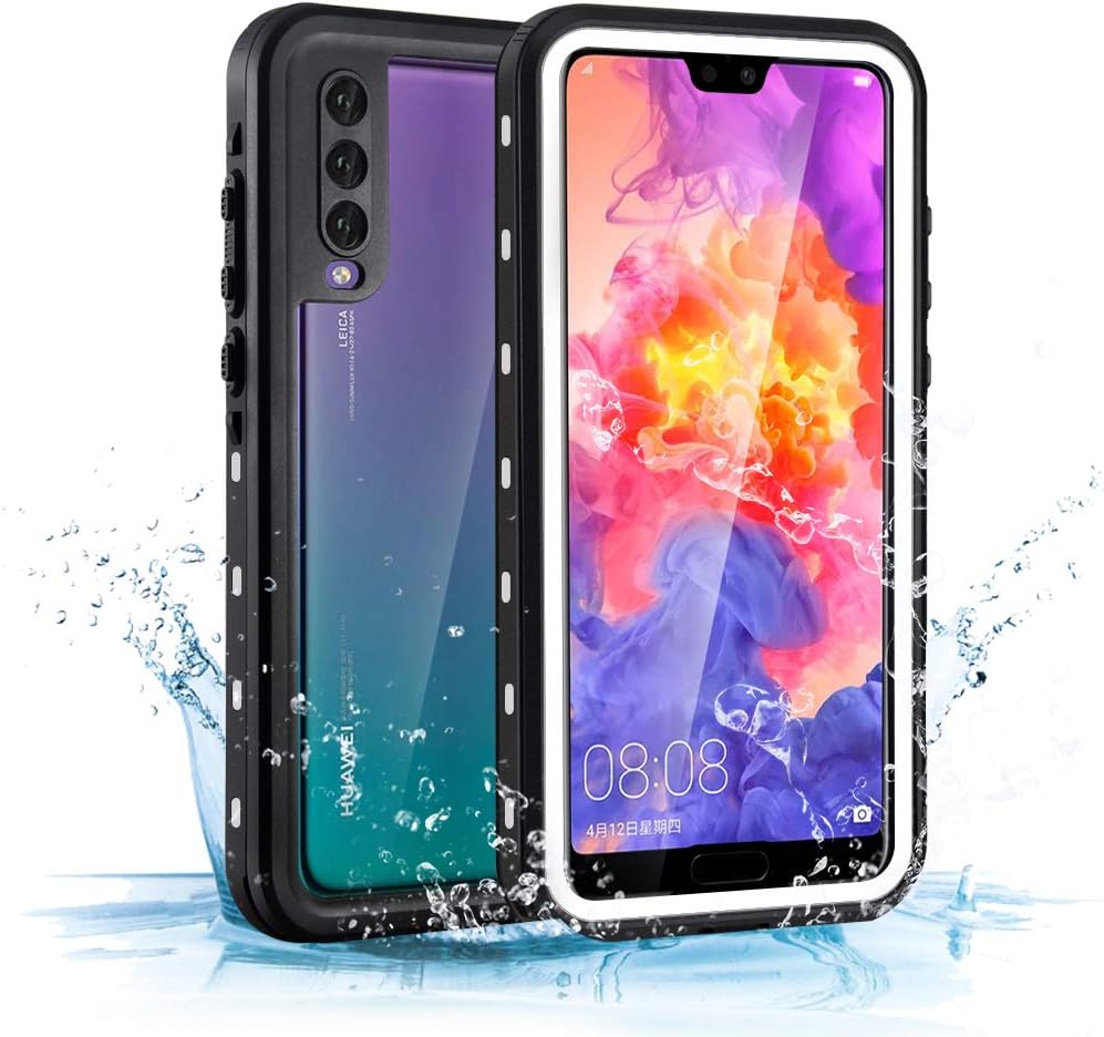 Mishcdea for Huawei P20 Pro Waterproof Case Shockproof Snow-Proof Dirt-Proof Full Body Phone Protector Cover (White, for Huawei P20 Pro)