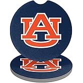 GRAPHICS & MORE Auburn University Tigers Primary Logo Car Coasters, Pack of 2, 2.5" Ceramic Stone, Drink Coaster for Cup Holders with Finger Notch