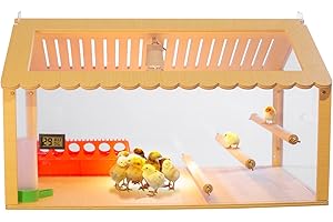 WIONBE Intelligent Brooder Chicken Coop Suit 30-40 Newborns Chicks Birds Parakeet Incubators Breeding Heater Box Built-in 3 Layer Chicken Perch and Chicken Feeder