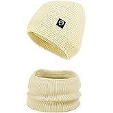 Winter Beanie Hat Scarf Set For Men Women,Skull Cap with Warm Fleece Lined Neck Warmer Set for cold weather