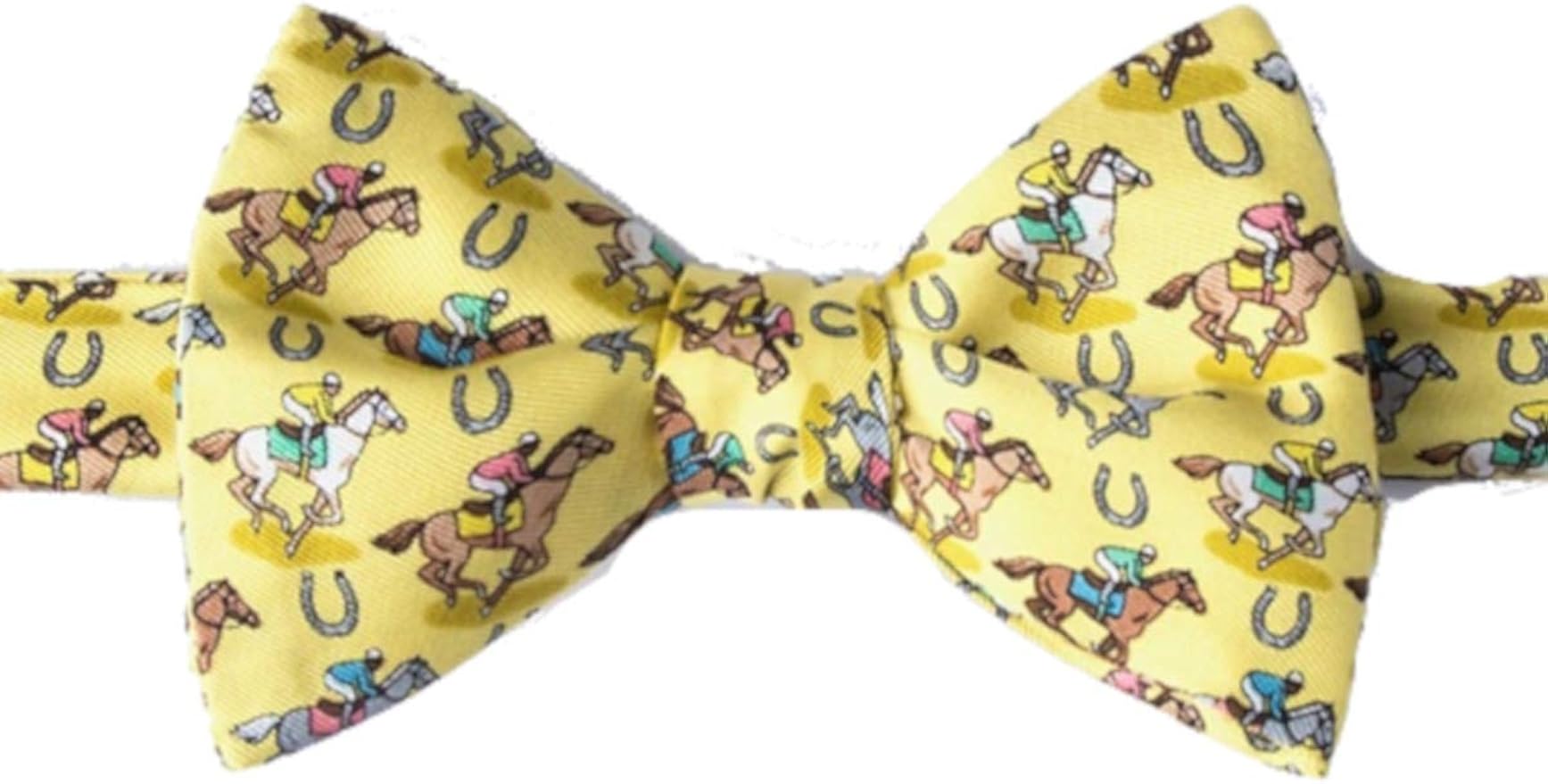 Men's 100 Silk Pony Up Horse Racing Kentucky Derby Day Butterfly Bow