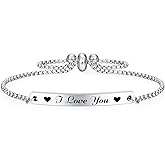 Jzxwan I Love You Bracelet Gifts for Her Women Girlfriend Wife, Meaningful Birthday Valentines Day Bracelet Jewelrty for Woman