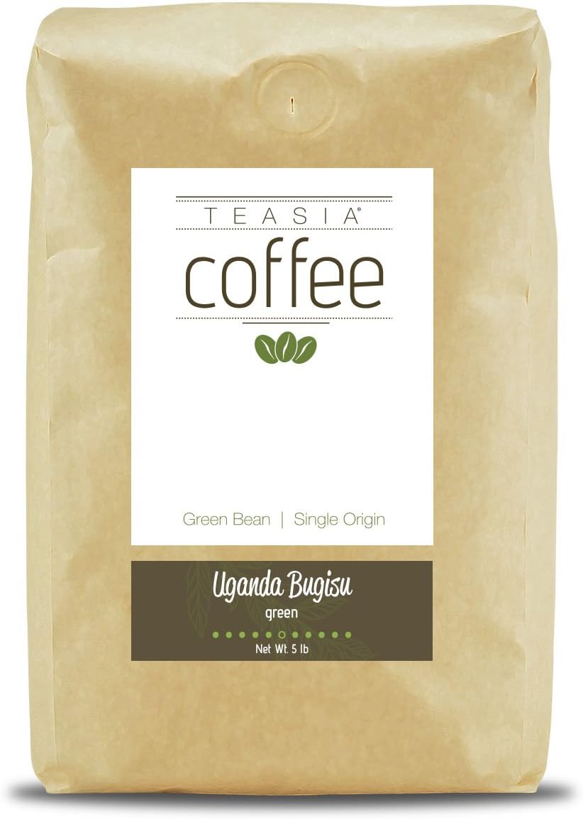 Teasia Coffee, Uganda Bugisu, Single Origin, Green Unroasted Whole Coffee Beans, 5-Pound Bag