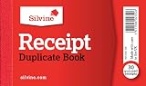 Silvine Duplicate Receipt Book 100 Receipts Red Gummed 148x105mm