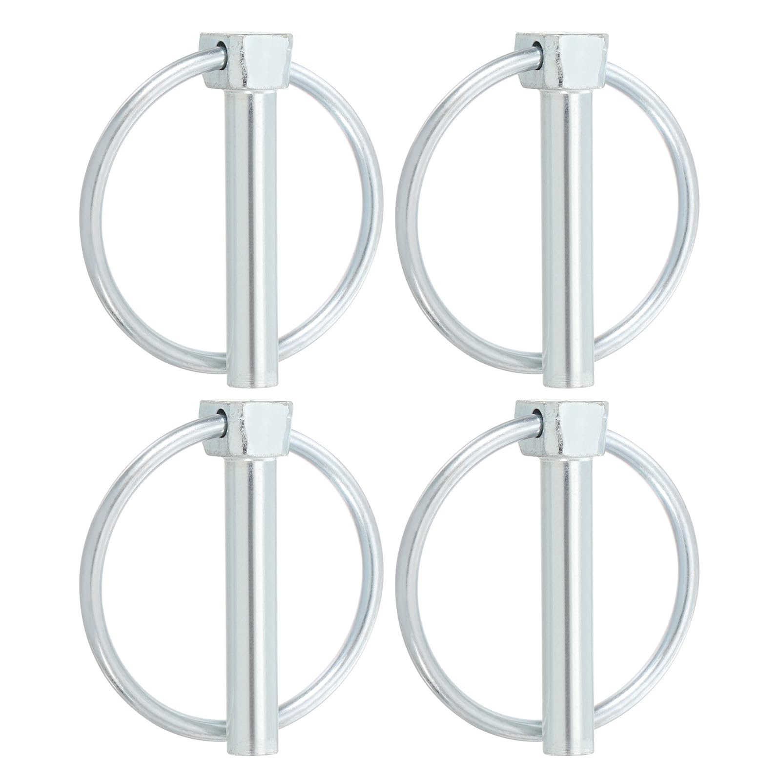 PATIKIL 2/5 x 1.97" Linch Pin, 4 Pcs Lynch Pin Assortment Kit Shaft Lock Pin Clips Hardware Pins with Ring for Farm Tractor Trailers Carriages (10x50mm)