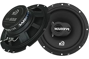 Massive Audio MX65SV2 | 6.5" 2-Way Shallow Mount Coaxial Car Speakers | 100W Max / 50W RMS | Compact OEM Fit | Silk Dome Twee