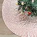 SoarDream Christmas Tree Skirt Rose Gold Sequin Tree Skirt 48inch Round Gorgeous Ornaments Tree Holiday Party Decorations