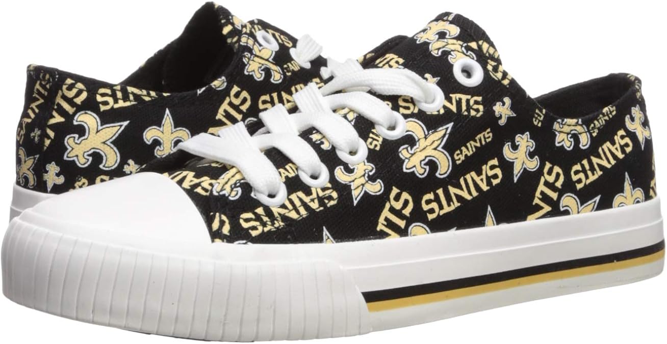 FOCO NFL Womens Low Top Repeat Print Canvas Shoe: New Orleans Saint : Clothing