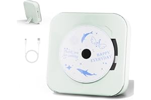 Yintiny Light Green Audio CD Player with Speakers for Home Decor (CD909)