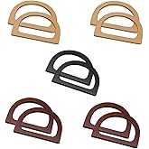 TTBellok 10 Pcs D-Shaped Purse Replacement Handle, Wooden Bag Handles for Handbag Making and DIY Bag 4.64inch/11.8cm