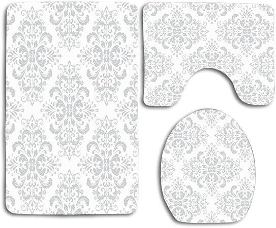 Patrón gris Renacimiento Barroco Damasco abstracto Cortinas antiguas