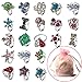 Fly-love® 20pcs Kids Crystal Silver Plated Children Girls Rings Adjustable Jewelry