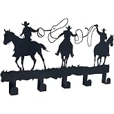 ZORISE Western Cowboy Coat Hooks - Wall Art Decor and Key Holder, Clothes, Hat, and Backpack Hanger, Sweet Home Storage Decor for Entryway, Hallway, Office, Kitchen, and Living Room