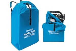 reperkid Large Stroller Bag for Airplane Travel, Blue, 47" H x 24" W x 15" D, Fits Most Large, Single, Double, Jogging Strollers – Premium Waterproof Cover, Adjustable Shoulder Straps