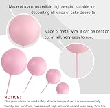 ASTARON 32 Pcs Ball Cake Topper Decorations Pink Gold Foam Balls Sticks view 3