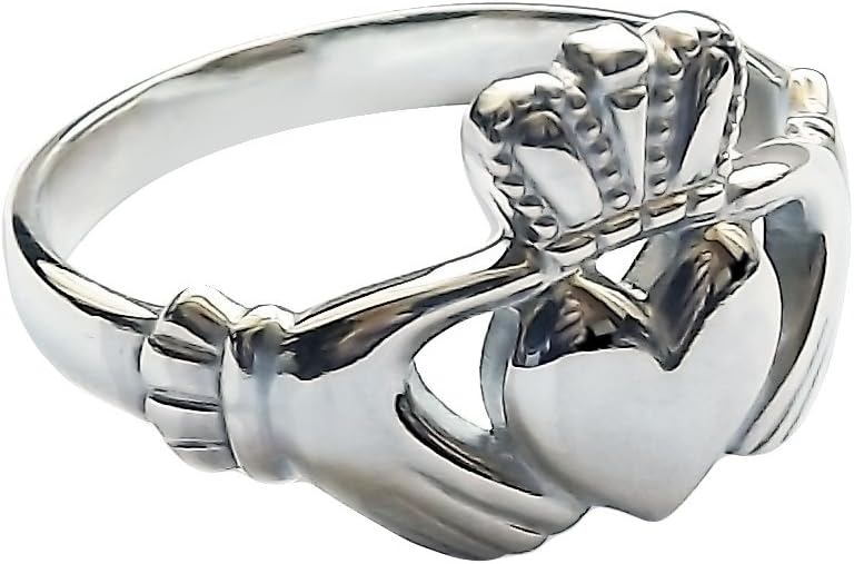 Sterling Silver Claddagh Ring 13.5mm Unisex Irish Made Approx 4.3g Size I to Z Available