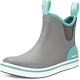 Kalkal 【2026 Upgraded Women's Deck Boots, Waterproof Fishing Ankle Rain Boots with Upgraded Anti-Slip Outsole, Breathable Lightweight Garden Rubber Boots for Sailing