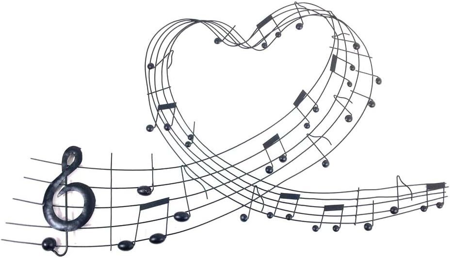 BWA New Contemporary Metal Wall Art Picture Or Sculpture – Lightweight Heart Music Scroll