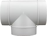 Fantronix 100mm Round Ducting Tee Connector White Plastic Ventilation Pipe view 2