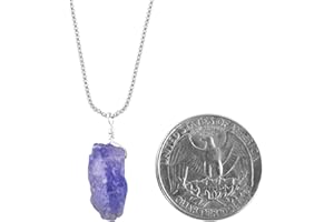 Natural Mother's Day Gifts Raw Purple Tanzanite Stone Rough Crystal Gemstone Dainty Women Pendant Necklace, Chakra Healing Cr