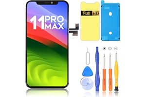 Ayake for iPhone 11 Pro Max Screen Replacement, Full HD 6.5-inch LCD Screen and Touch Digitizer Assembly with Repair Tool Kits Waterproof Sticker and Screen Protector Face ID True Tone Programable