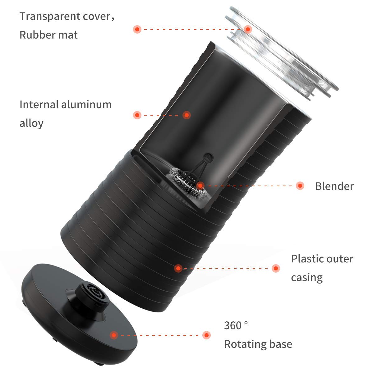 Automatic Milk Frother, Electric Milk Steamer Soft Foam Maker for Hot and Cold Milk Froth, Cappuccino Hot Chocolate, Coffee, Latte, Warmer Heater, Non-Stick Interior