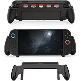 Ergonomic Console Grip with 5 Game Slots for Nintendo Switch 2, Comfortable Gaming Hard Shell for Users Who Prefer Handheld Mode, Anti-Scratch Shockproof Hard Cover for Enhanced Gaming, Black