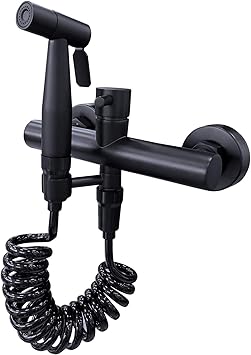 Hand Held Bidet Sprayer For Toilet Matte Black Warm Water Faucet