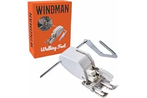 Windman Open Toe Walking Foot W/Guide for Quilting and Sewing Stitch Through Multiple Layers for Brother Singer Janome Sewing Machines
