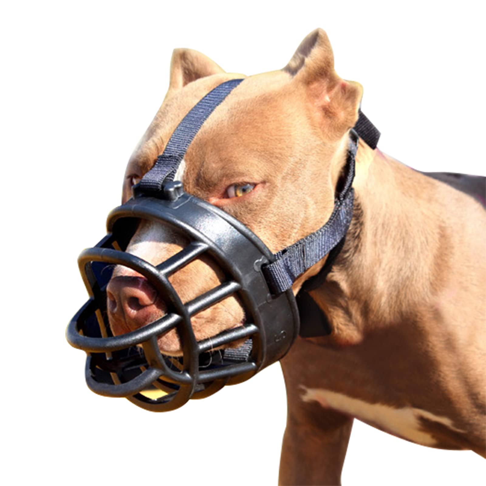Dog Muzzle Basket Soft Dog Muzzle Medium Long Nose Dog Muzzle Prevent Chewing Barking Breathable Dog Mouth Cover for Small Medium Large Dog Pets Dog Anti Bite Muzzle Adjustable Allows Drinking Panting