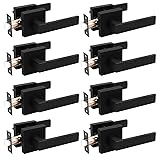 Probrico 8 Pack Black Passage Door Levers Square