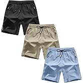 ANHDM Boys Shorts Quick Dry Athletic Running Shorts with Zipper Pockets