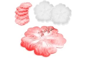2 Pcs 12cm/4.7inch Flower Silicone Resin Molds, UV Resin Casting Molds for DIY Coasters Jewelry Trays Candle Holders - Home D