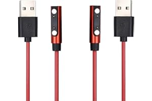 HJEFBDP Smart Watch Charger Magnetic 2 Pin Universal, 60cm USB Cable Replacement Charger Thimble Pitch 7.62mm Compatible All 