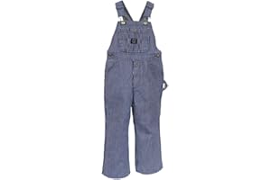 KEY APPAREL Key Little Boys or Little Girls Hickory Stripe Bib Overall (Blue 5)