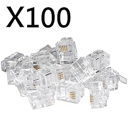 SMITON 100PACK RJ11 Connectors Telephone Modular