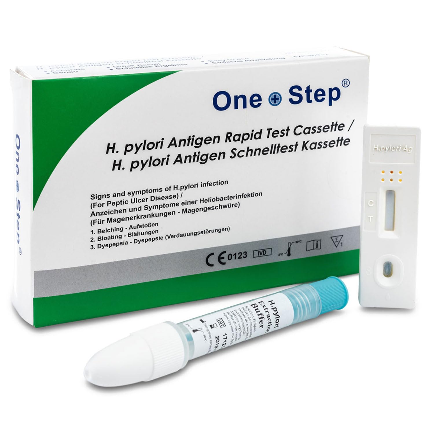 One Step H. Pylori Home Test Kit โ Helicobacter Pylori Test Kit Faecal Detection โ Ulcer and Bowel Health Test Kit โ 10-Minute Results โ Non-Invasive Stomach Ulcer Test for Early Detection