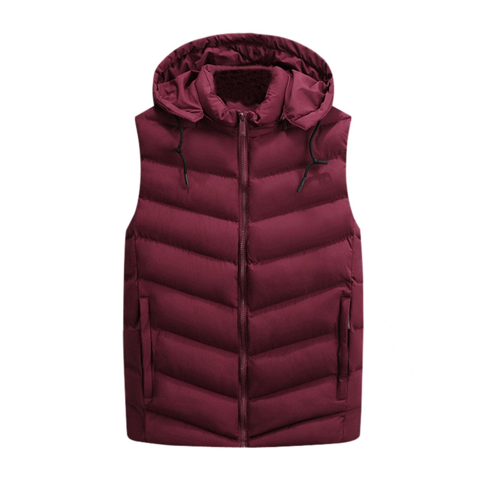 QWENTMTNTY Mens Outerwear Puffer Vests Casual