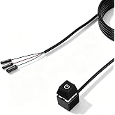 PC Power Button External Desktop on Off Switch LED with 1.8m Cable PC Power Supply Button Splitter for ATX Motherboard Splitter Installation Black