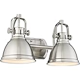 Emliviar 2-Light Vanity Lights, Modern Bathroom Light Fixture with Metal Shade, Brushed Nickel Finish, 4054-2W BN