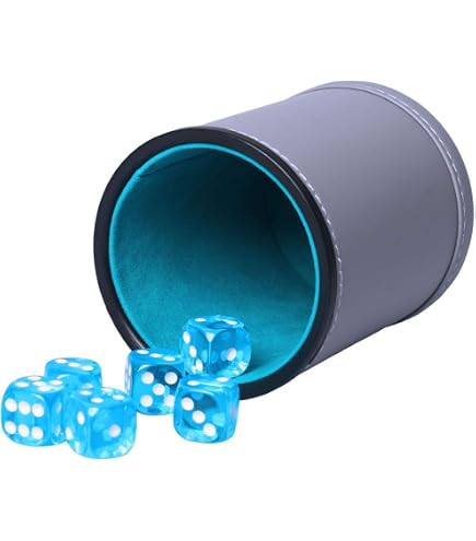 Juego De 5 Cubiletes De Cuero PU Con Dados – Elegantes, Silenciosos Y Perfectos Para Tus Noches De Juegos