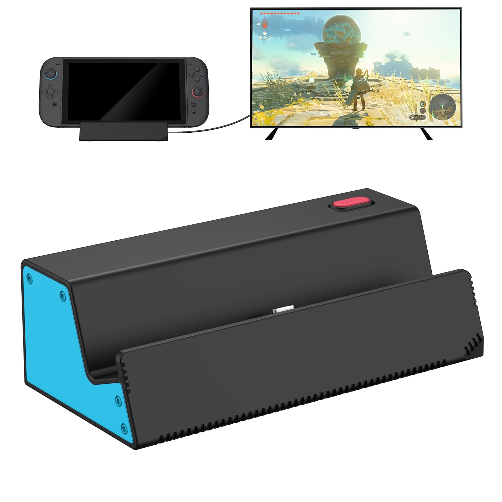 HEIYING TV Docking Station für Nintendo Switch 2/Switch OLED, Tragbarer TV Dock Ladegerät Ständer mit 4K HDMI Adapter/USB Port/Typ C Ladegerät Port