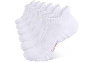 CLOSEMATE Athletic Running Ankle Socks for Men & Women Cushioned Breathable Low Cut Tab Socks with Arch Support 6 Pairs