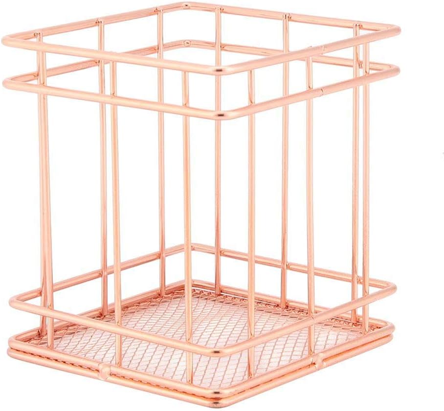 Ritte Rose Gold Baskets, Rose Gold Storage Basket, Metal Storage